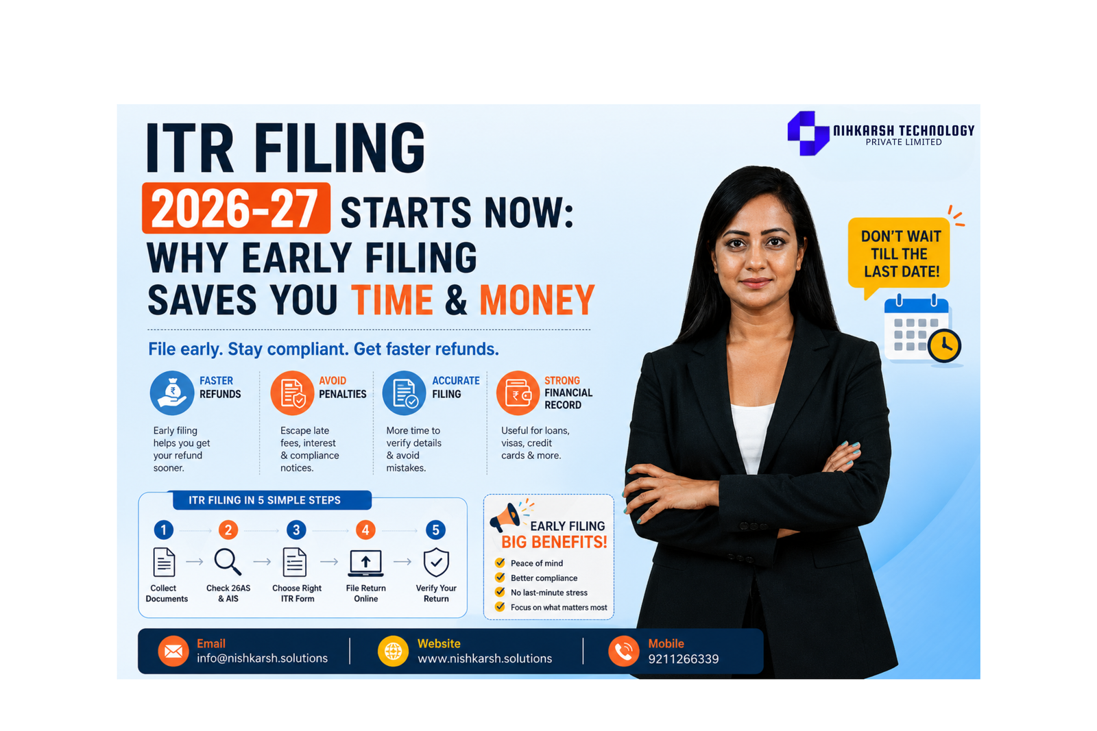 ITR Filing 2026-27 Starts Now: Why Early Filing Saves You Time & Money