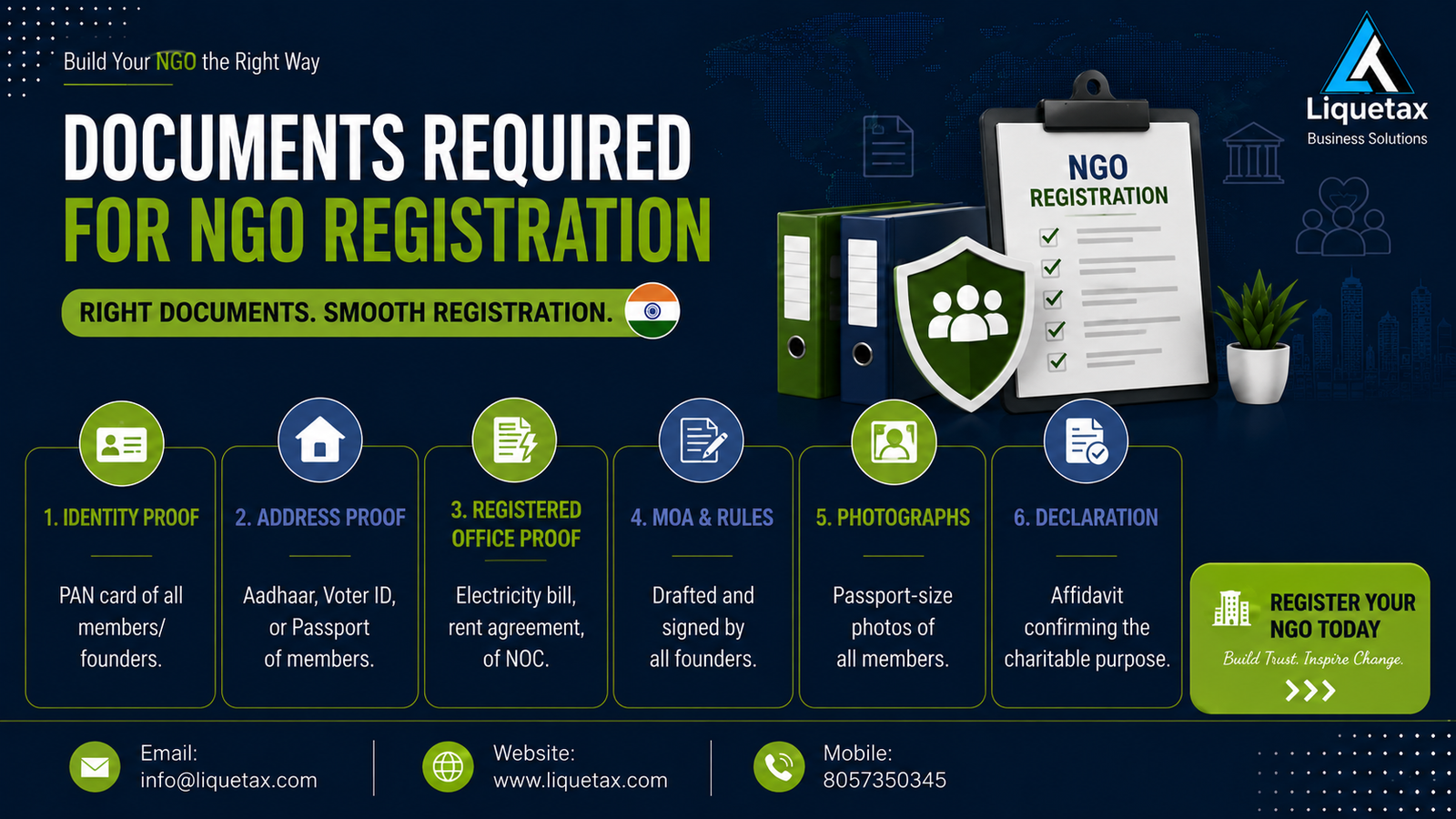 Documents required for NGO registration