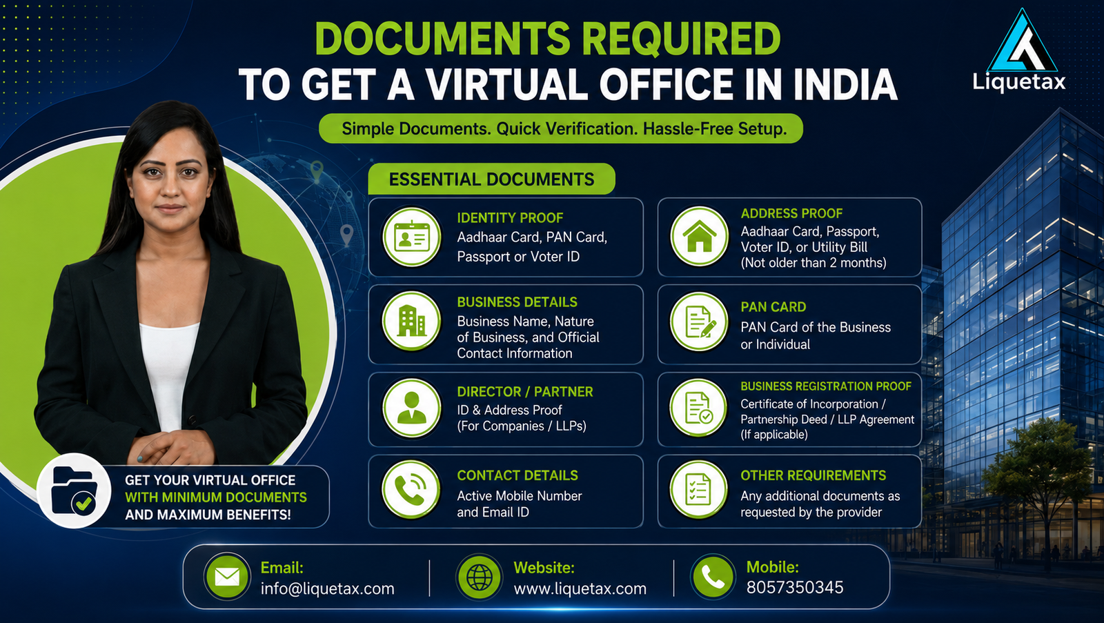 Documents required for virtual office registration in India