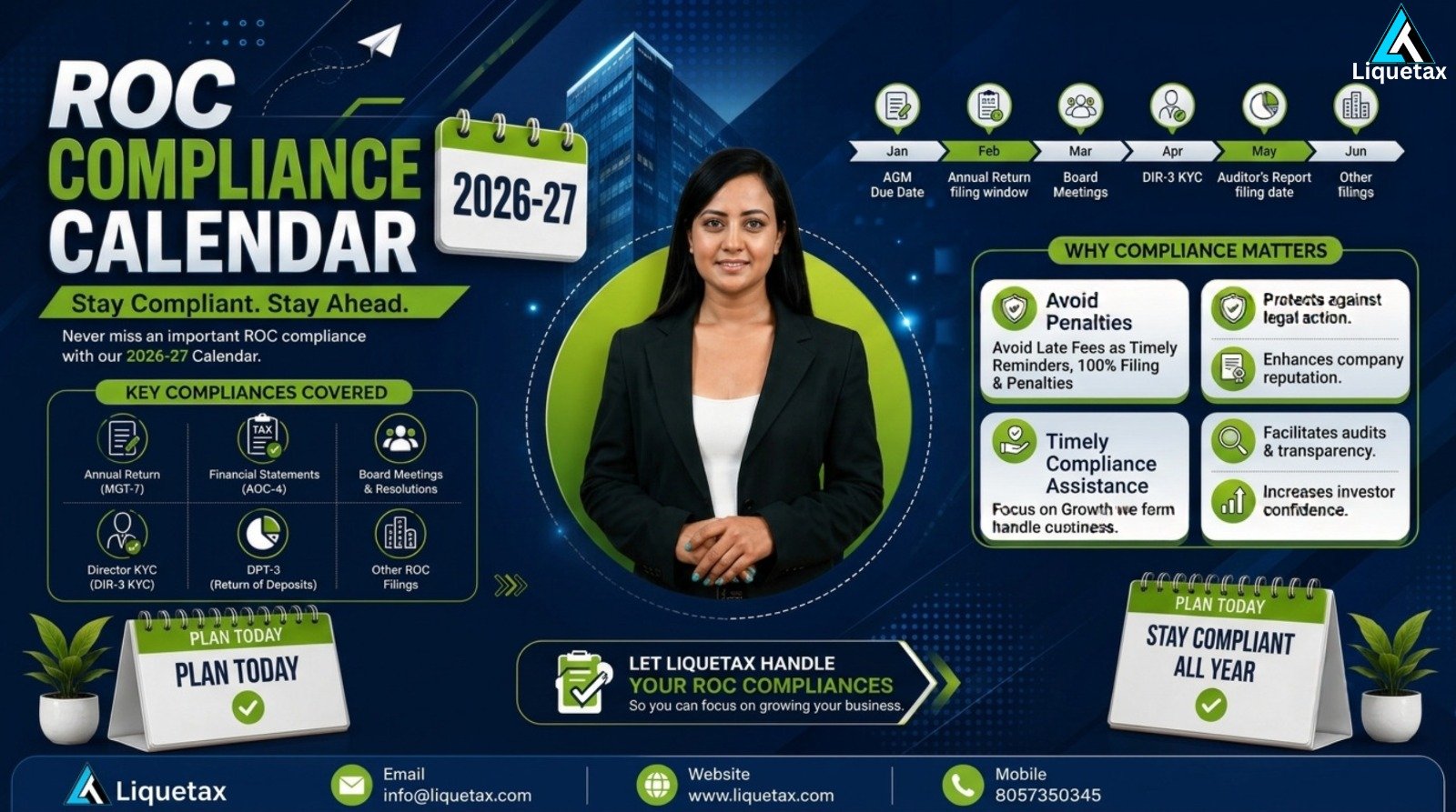 ROC Compliance Calendar 2026-27 – Important dates and forms